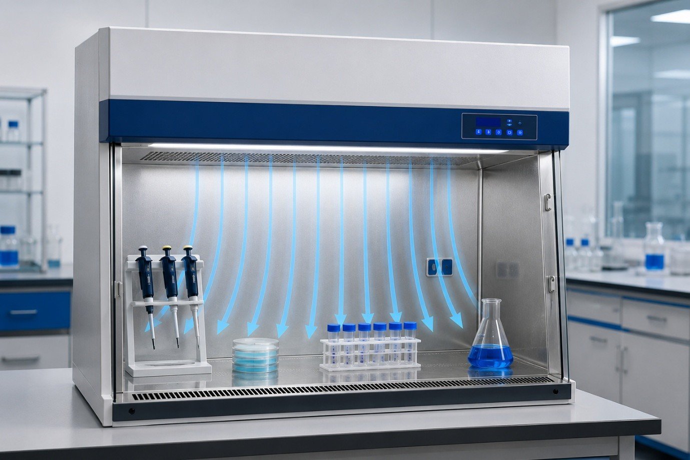 airflow velocity vertical laminar flow