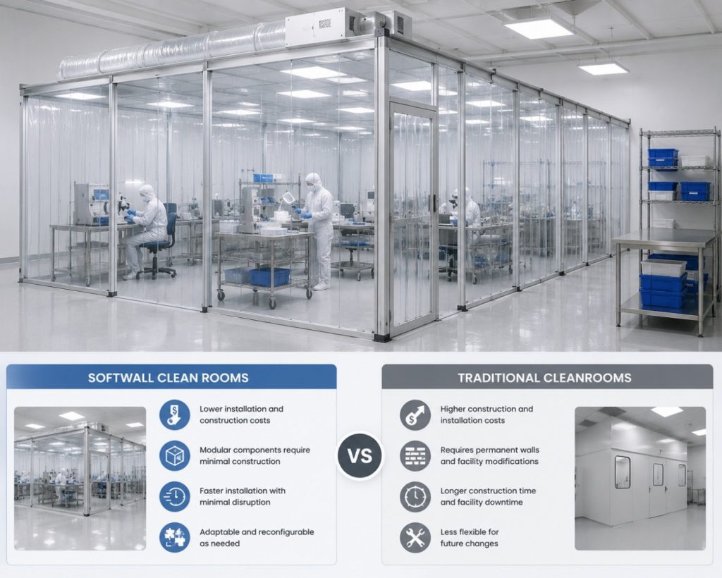 softwall vs traditional cleanrooms